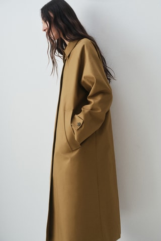 Trench long 100 % coton - Marron