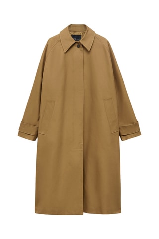 Trench long 100 % coton - Marron