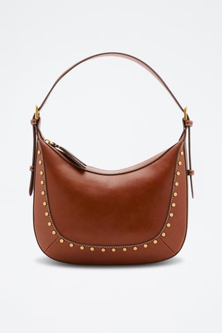 Petit sac porté épaule à clous - Marron