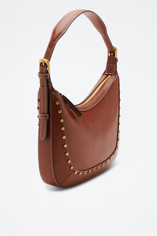 Petit sac porté épaule à clous - Marron