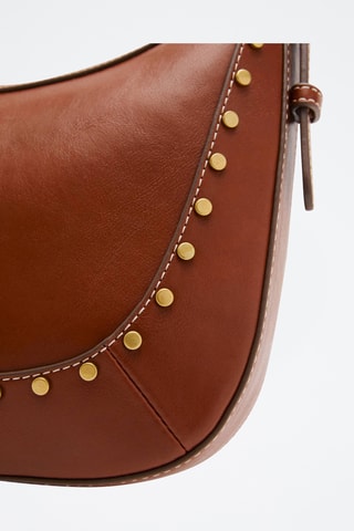 Petit sac porté épaule à clous - Marron