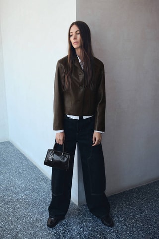 Mini sac avec anses finition brillante - Noir
