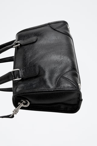 Mini sac avec anses finition brillante - Noir