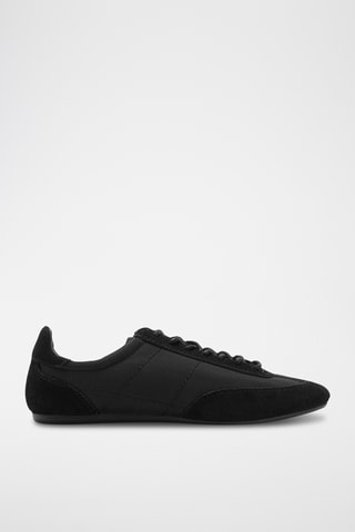 Tennis combinées cuir daim - Noir