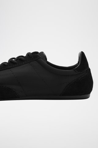 Tennis combinées cuir daim - Noir