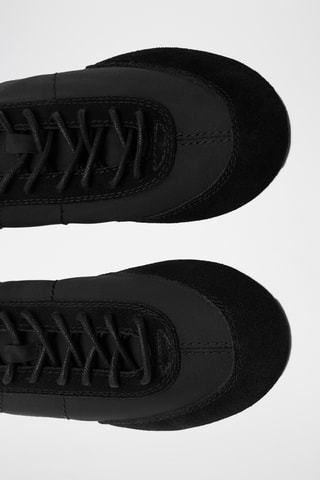 Tennis combinées cuir daim - Noir