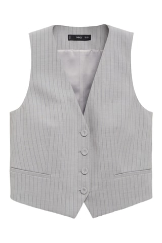 Gilet de costume à fines rayures - Gris