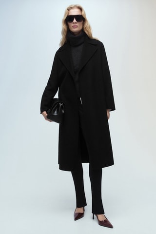 Manteau fait main avec ceinture - Noir