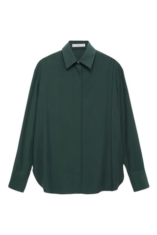 Chemise Lyocell boutons dissimulés - Vert