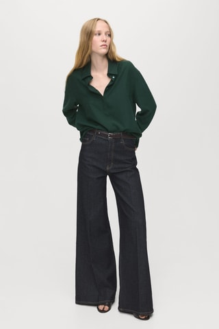 Chemise Lyocell boutons dissimulés - Vert
