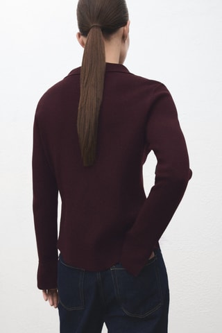 Cardigan col chemise - Bordeaux