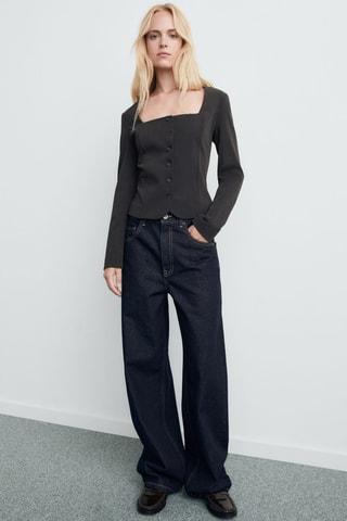Blazer de costume cintré crop - Gris