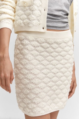 Minijupe maille texturée - Écru