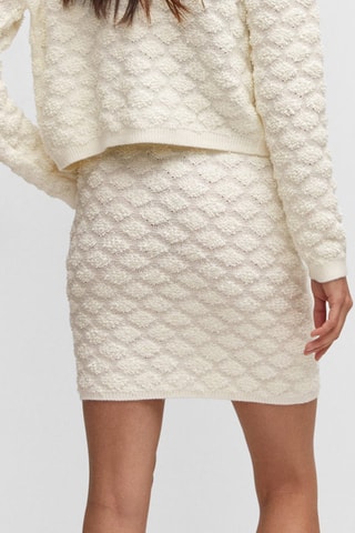 Minijupe maille texturée - Écru