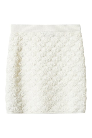 Minijupe maille texturée - Écru