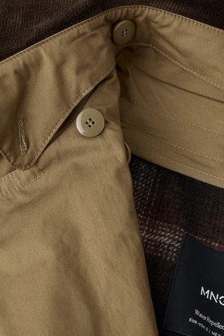 Trench col en velours côtelé double boutonnage - Kaki