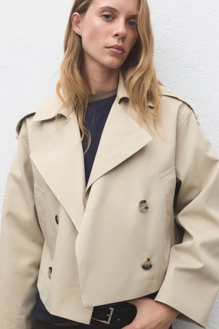 Trench crop double boutonnage - Beige