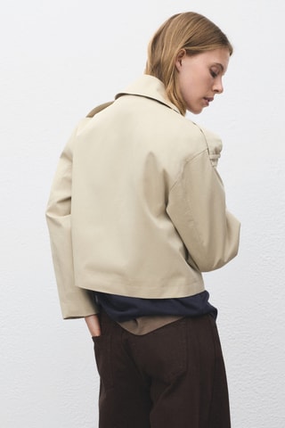 Trench crop double boutonnage - Beige