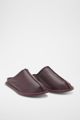 Sabots en cuir détail couture - Violet