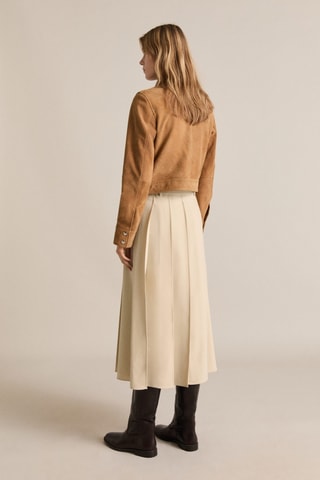 Veste en cuir suédé - Marron