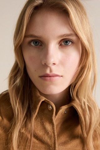 Veste en cuir suédé - Marron