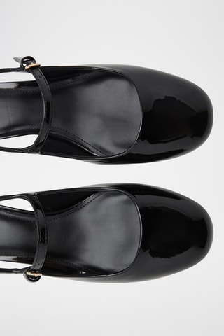 Chaussures vernies talon bloc - Noir