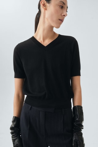 Pull-over 100 % laine mérinos - Noir