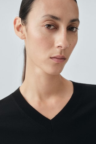 Pull-over 100 % laine mérinos - Noir