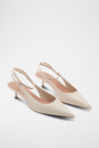 Chaussures pointues talon kitten heel - Beige