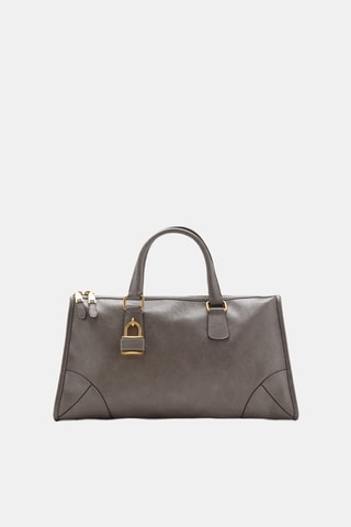Sac avec anses finition brillante - Gris