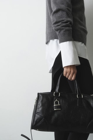 Sac avec anses finition brillante - Noir