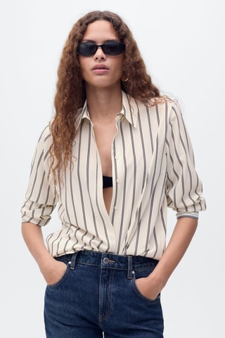 Chemise fluide manches longues - Écru