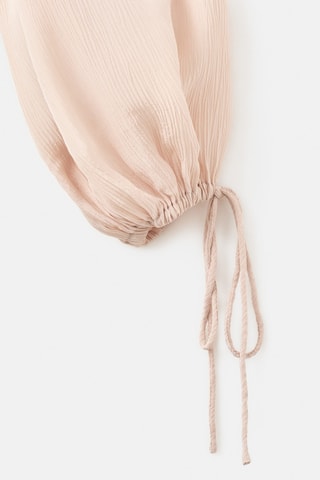 Blouse col en V en dentelle - Rose clair