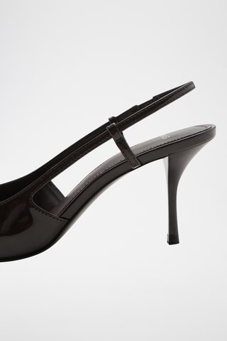 Chaussures à talons vernis avec anneau - Marron