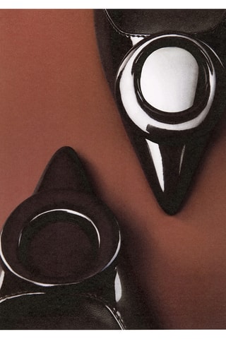 Chaussures à talons vernis avec anneau - Marron
