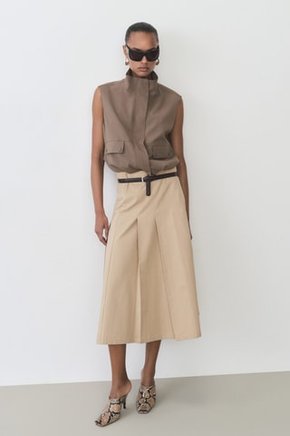 Gilet oversize poches - Marron
