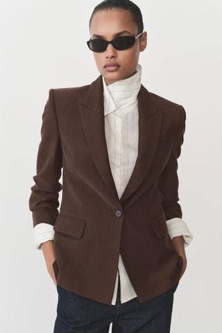 Blazer lyocell cintré - Marron