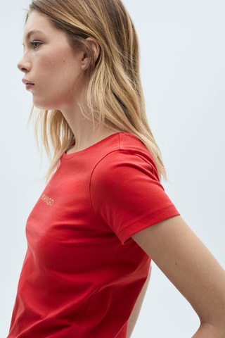 T-shirt coton imprimé logo - Rouge