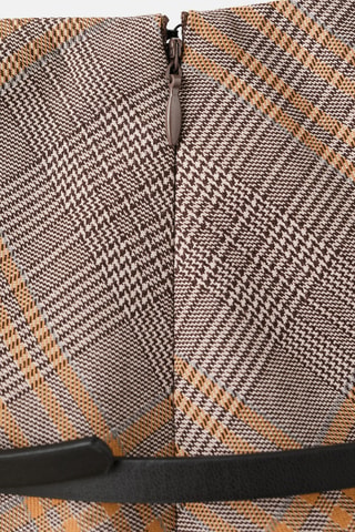 Jupe carreaux ceinture - Marron