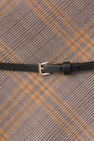 Jupe carreaux ceinture - Marron