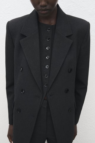 Blazer costume double boutonnage - Gris