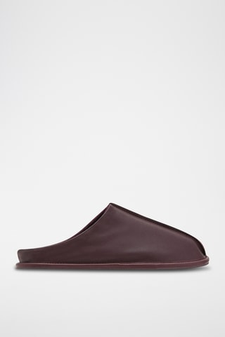Sabots en cuir détail couture - Violet