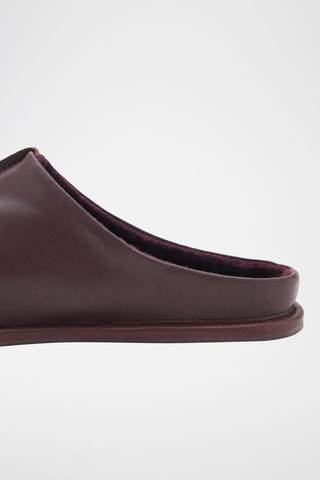 Sabots en cuir détail couture - Violet