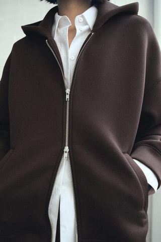 Veste oversize capuche - Marron