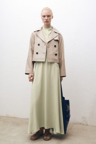 Trench crop cuir - Gris