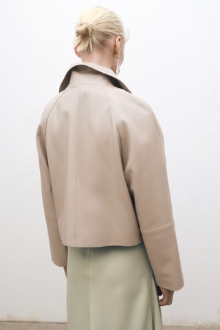 Trench crop cuir - Gris