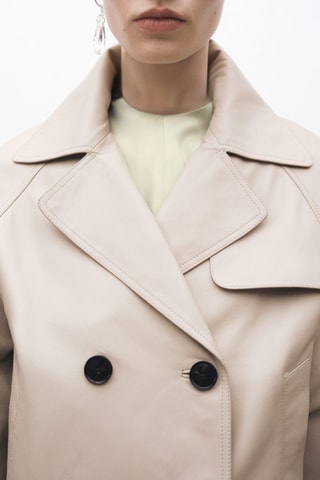 Trench crop cuir - Gris