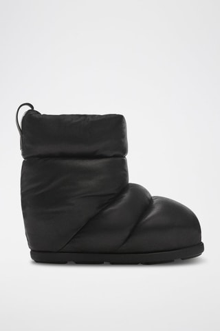 Bottines suède imitation mouton retourné - Noir