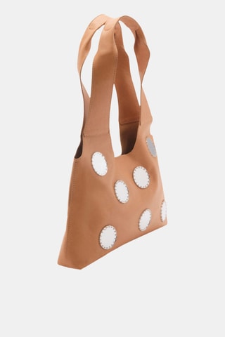 Sac porté épaule cuir miroirs - Marron