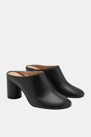 Sabots cuir talon - Noir